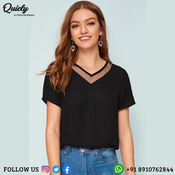 Casual Regular Sleeves Solid Women Top