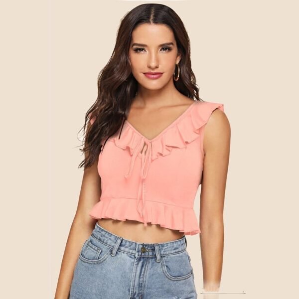 Casual Sleeveless Solid Women Top