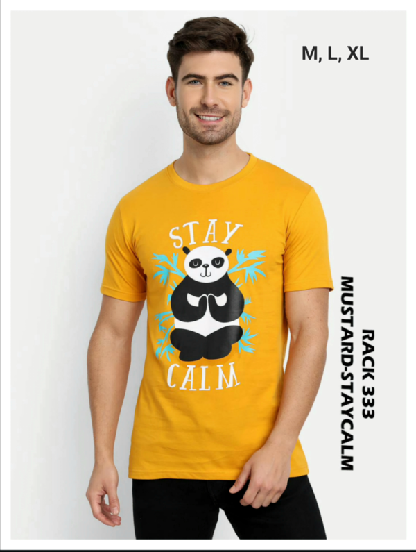 Mustard Stay Clam Printed Tshirts