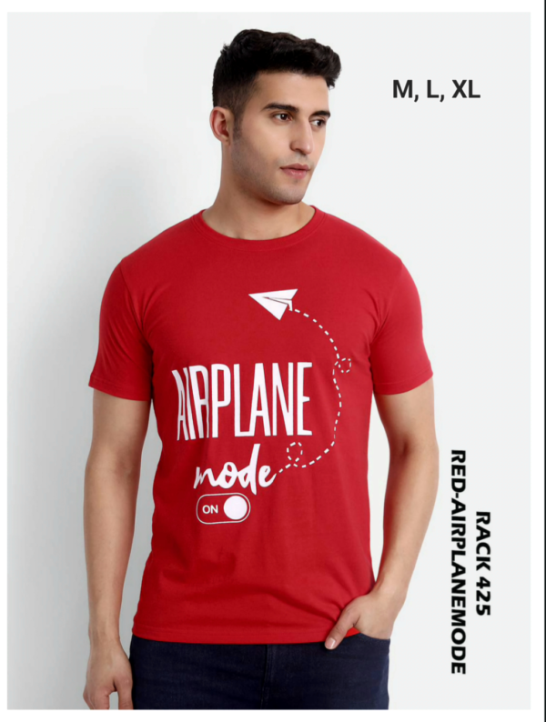 Red Airplane Mode Printed Tshirts